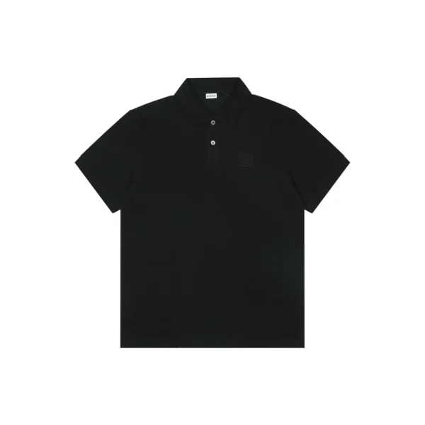 Loewe Embroidered Logo Polo T-Shirt Black Front view
