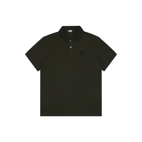 Loewe Embroidered Logo Polo T-Shirt Brown Front view