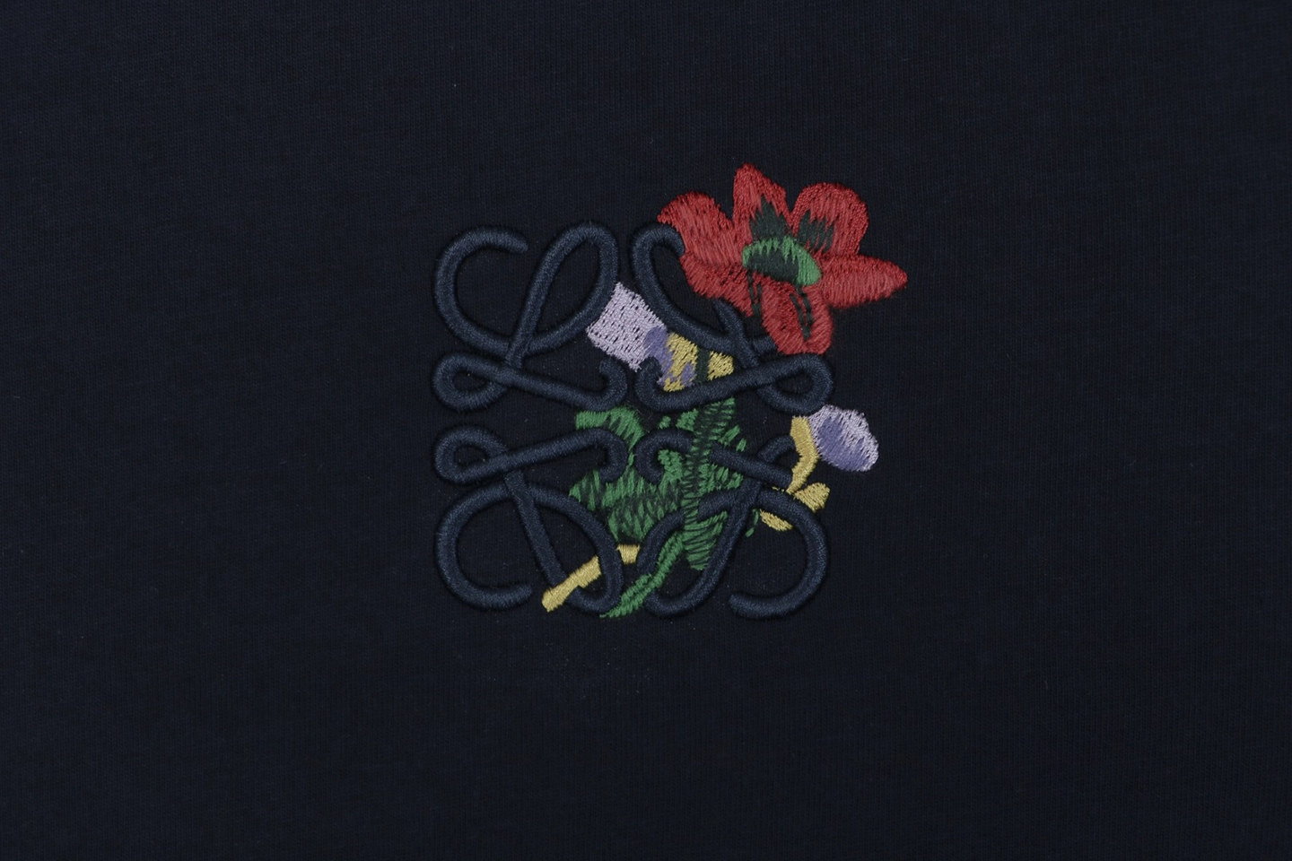 Loewe Floral Anagram Embroidered T-Shirt Front Brand