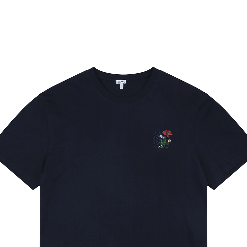 Loewe Floral Anagram Embroidered T-Shirt