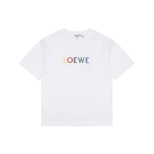 Loewe Gradient Knit Logo T-Shirt White Front view