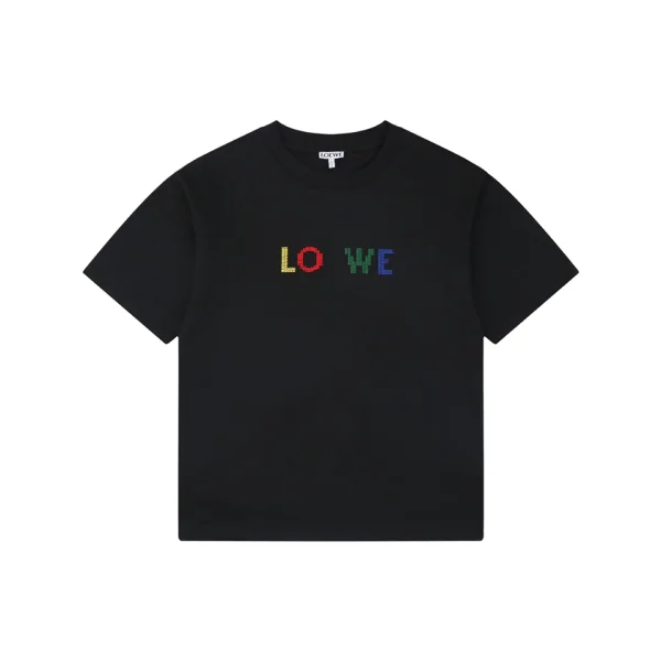 Loewe Gradient Knit Logo T-Shirt Black Front view
