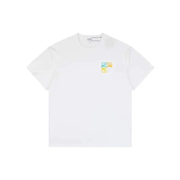Loewe Multicolor Anagram & Script Embroidery T-Shirt White Front view