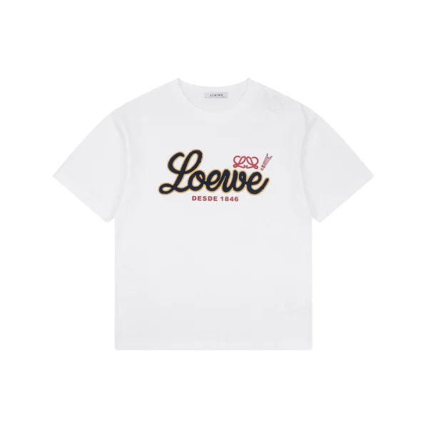Loewe Script Logo Embroidered T-Shirt White Front view
