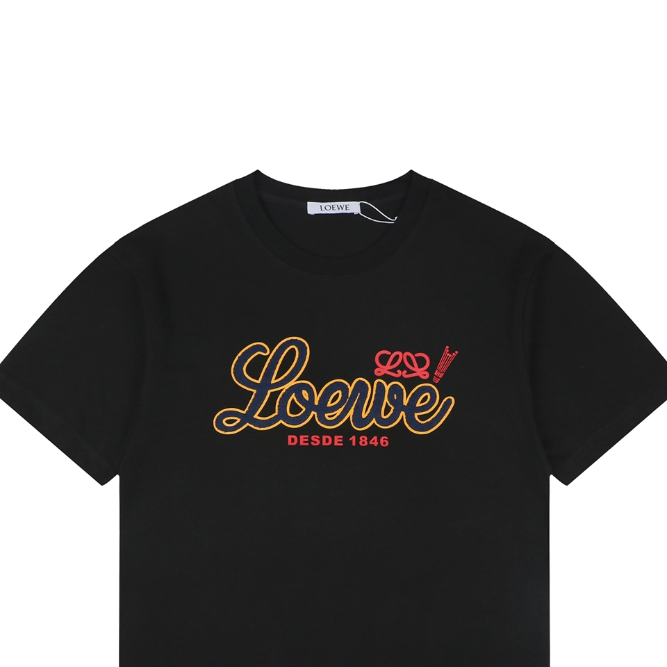 Loewe Script Logo Embroidered T-Shirt Black