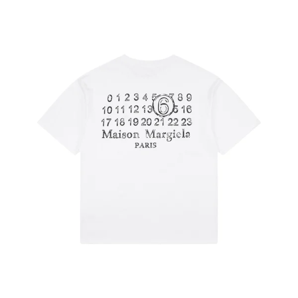 Maison Margiela Blurred Number 6 Back Logo T-Shirt White Back view