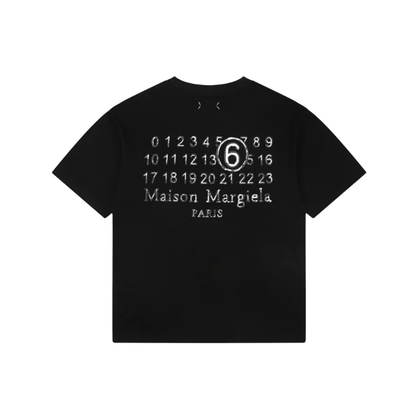 Maison Margiela Blurred Number 6 Back Logo T-Shirt Black Back view