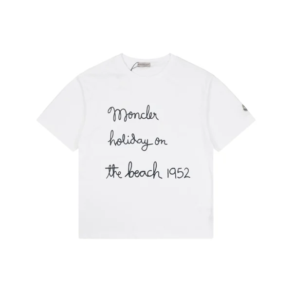Moncler 1952 Beach Script Graphic T-Shirt Front view