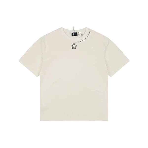 Moncler Collar Logo Minimal T-Shirt White Front view