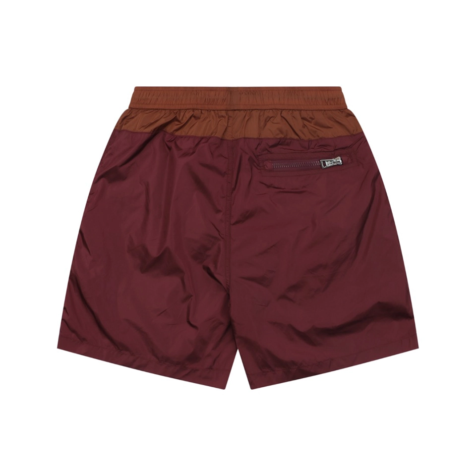 Moncler Color-Block Drawstring Swim Shorts Red Back view