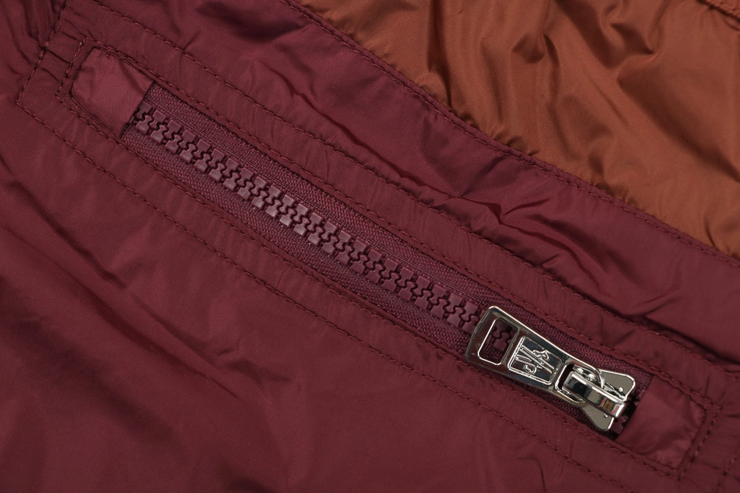 Moncler Color-Block Drawstring Swim Shorts Red Zipper