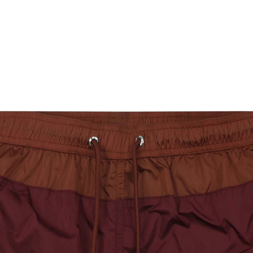 Moncler Color-Block Drawstring Swim Shorts Red
