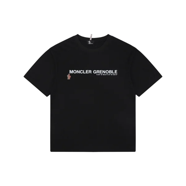 Moncler Grenoble Logo Print T-Shirt Black Front view