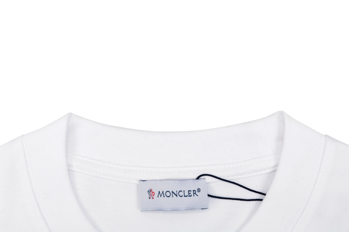 Moncler Interwoven Rooster “M” Logo T-Shirt White Collar