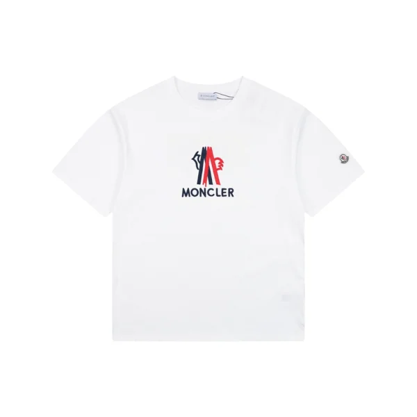 Moncler Interwoven Rooster “M” Logo T-Shirt White Front view