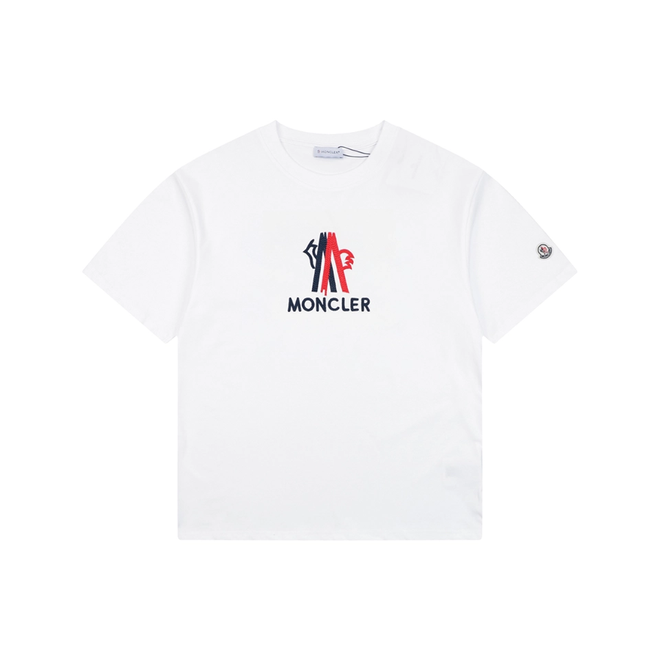 Moncler Interwoven Rooster “M” Logo T-Shirt White Front view