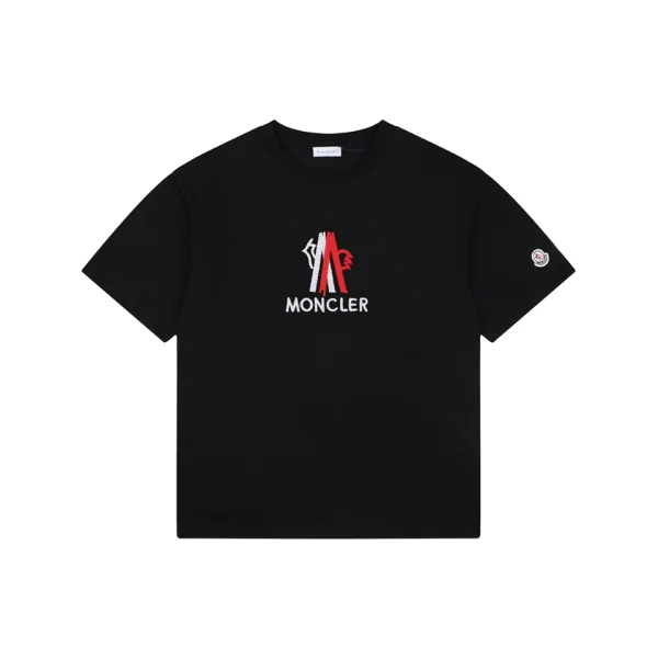 Moncler Interwoven Rooster “M” Logo T-Shirt Black Front view