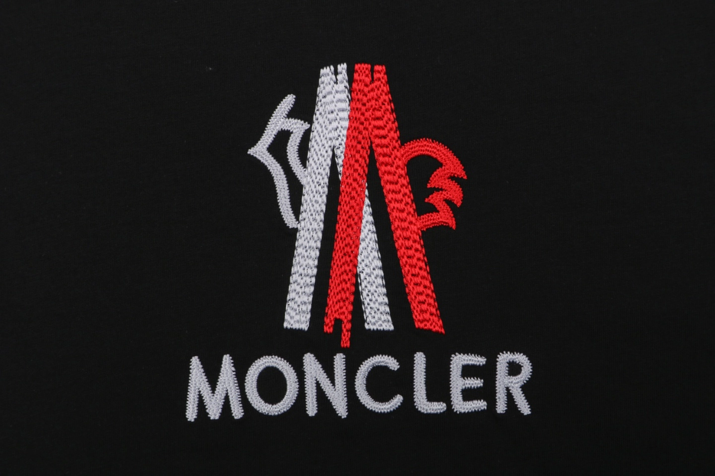 Moncler Interwoven Rooster “M” Logo T-Shirt Black Front Print