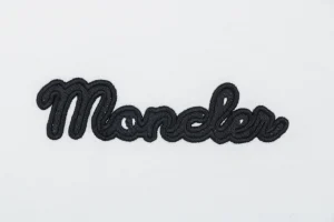 Moncler Striped Collar Embroidered Logo T-Shirt White Brand
