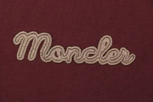 Moncler Striped Collar Embroidered Logo T-Shirt Red Brand