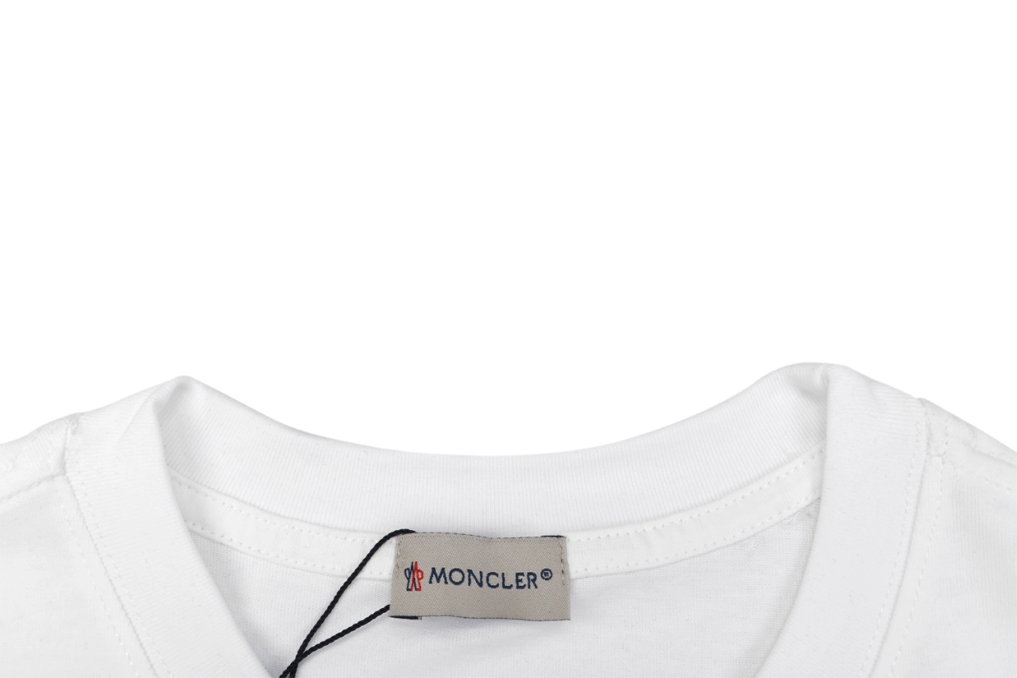 Moncler x Palm Angels Racing Logo Printed T-Shirt White Collar