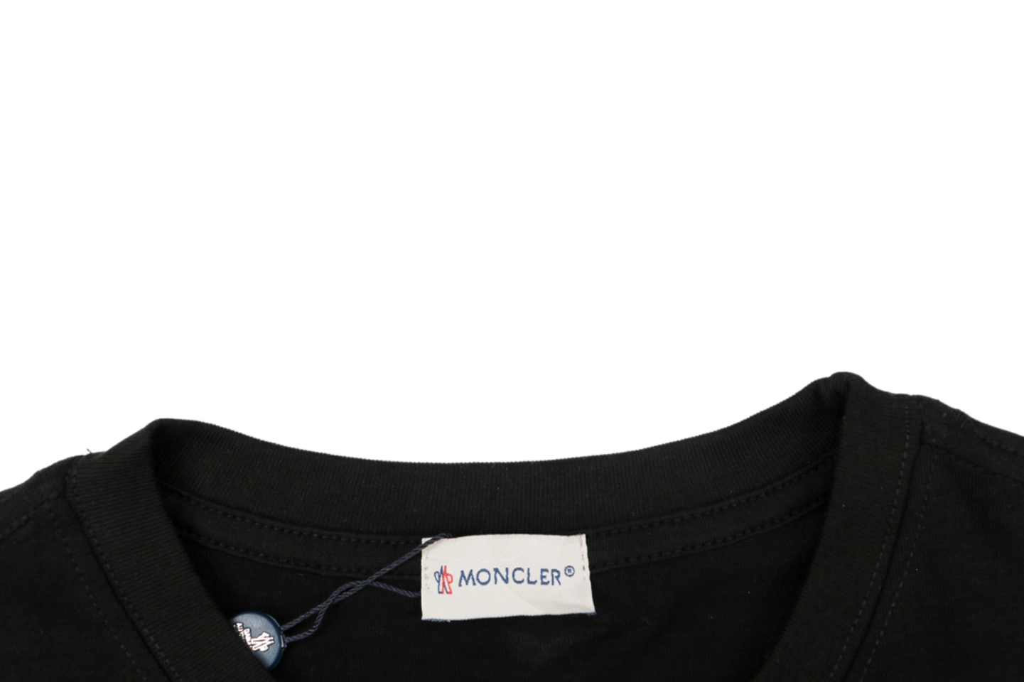 Moncler x Palm Angels Racing Logo Printed T-Shirt Black Collar