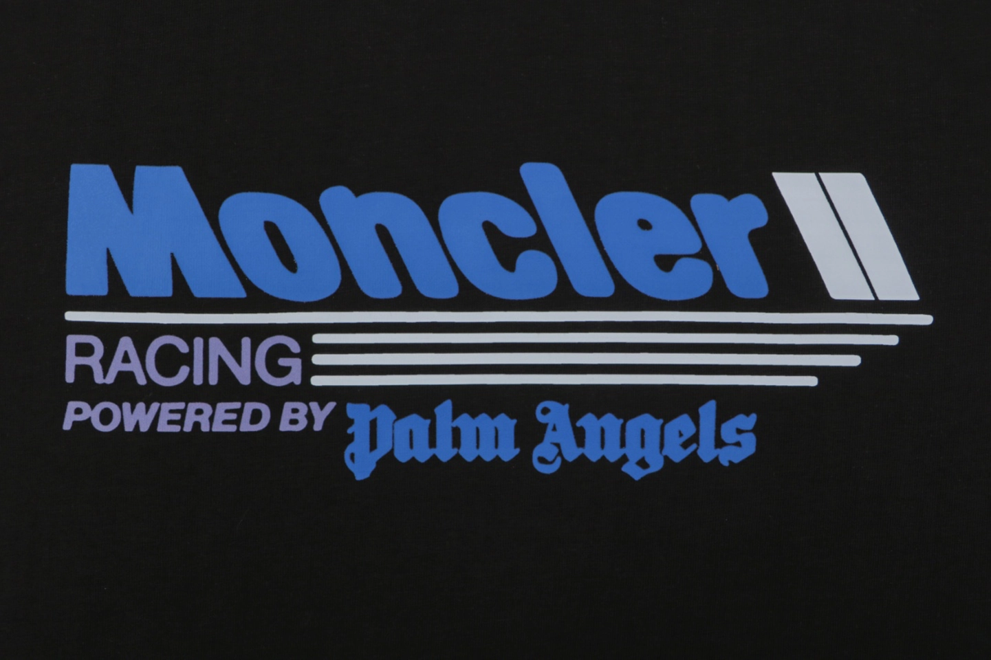 Moncler x Palm Angels Racing Logo Printed T-Shirt Black Front view