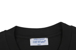 OFF-WHITE Cherry Blossom Arrow Print T-Shirt Black Collar