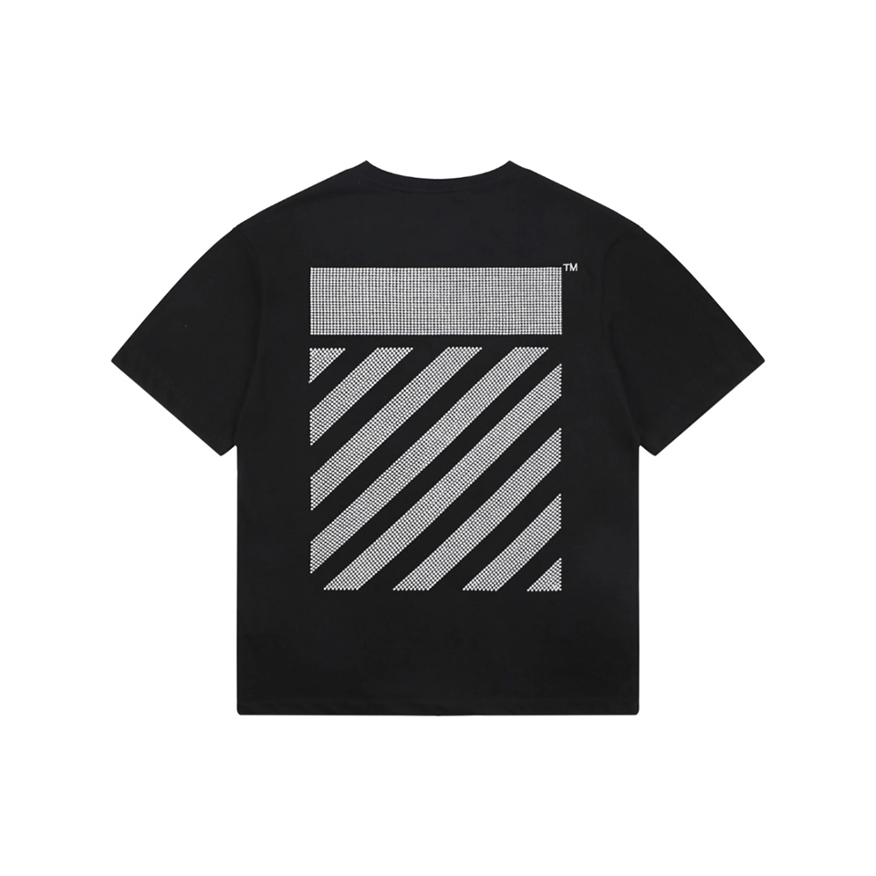 OFF-WHITE “Studded Stripe” Industrial Graphic T-Shirt Back view