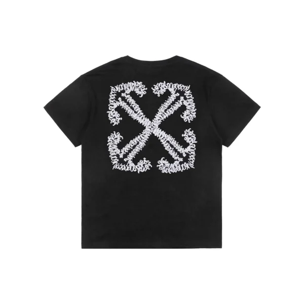 OFF-WHITE Wave Arrow Embroidered T-Shirt Black Back view