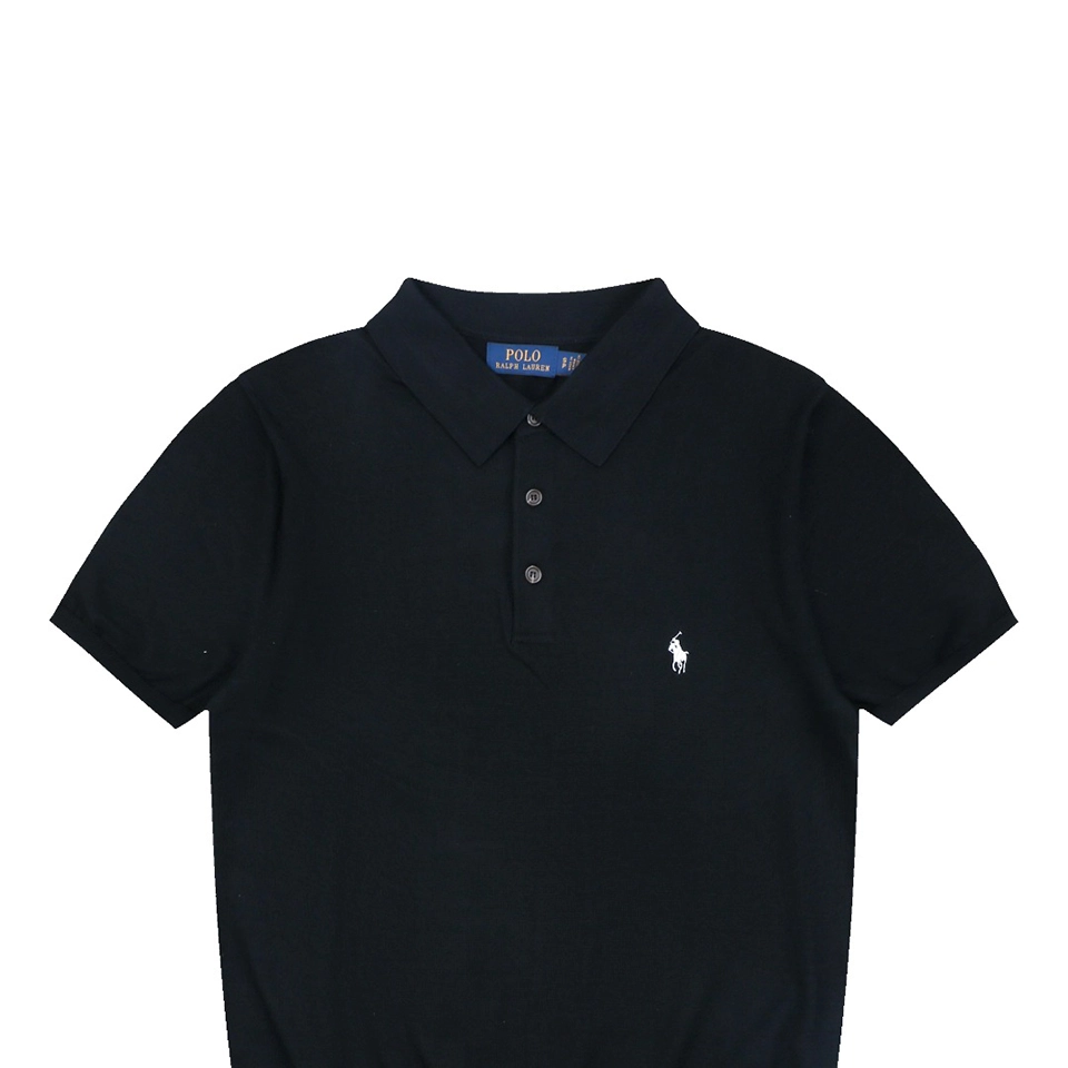 Ralph Lauren Long-Staple Cotton Knit Polo T-Shirt Navy