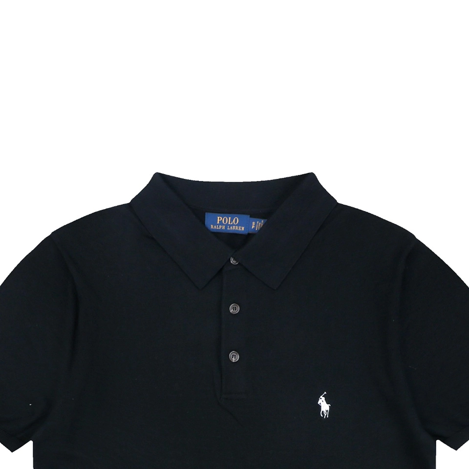 Ralph Lauren Long-Staple Cotton Knit Polo T-Shirt Navy