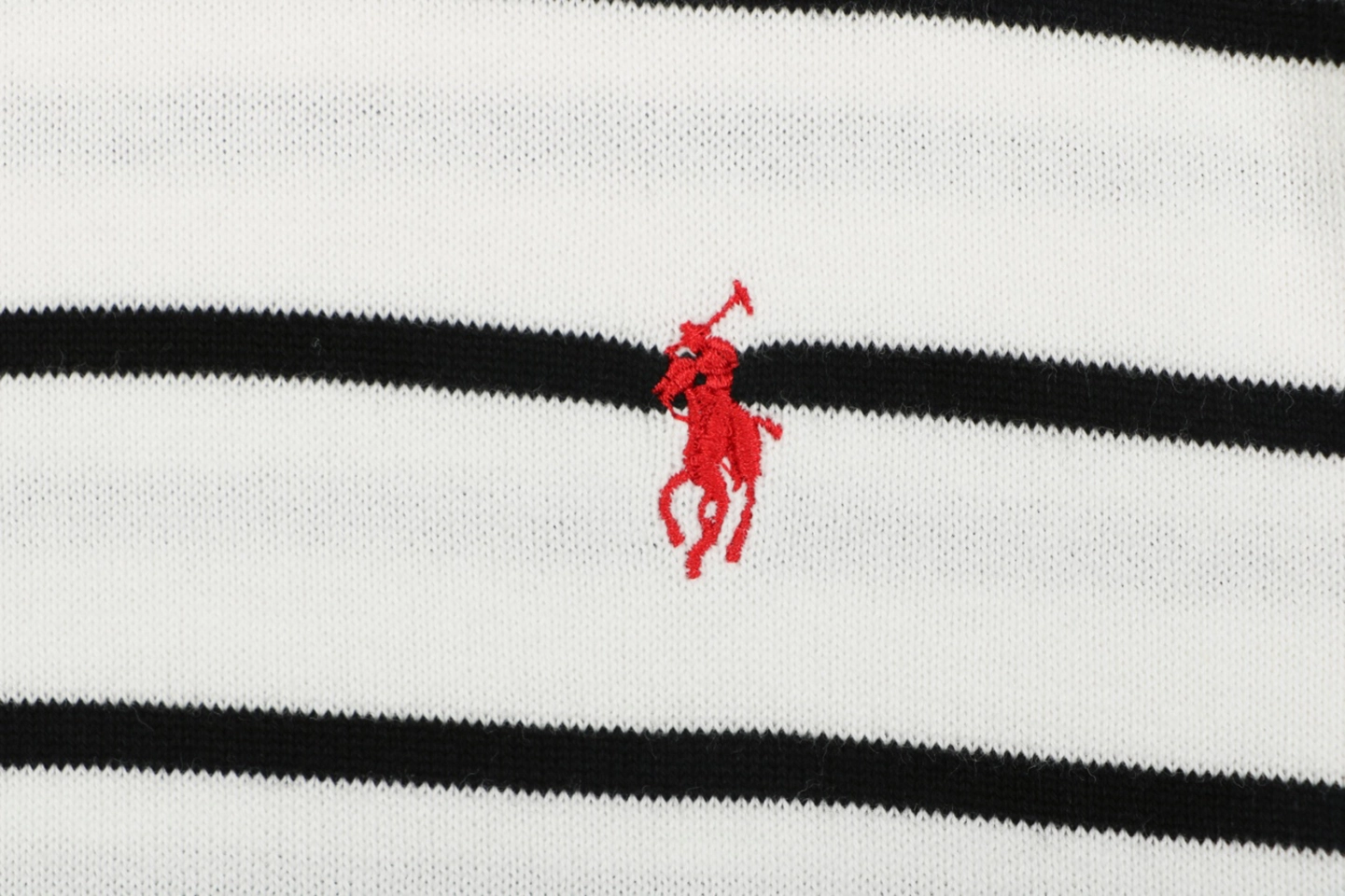 Ralph Lauren Pony Logo Jacquard Stripe T-Shirt White Brand