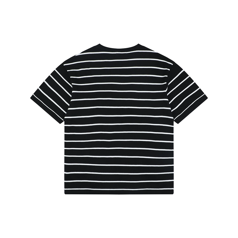 Ralph Lauren Pony Logo Jacquard Stripe T-Shirt Black back view