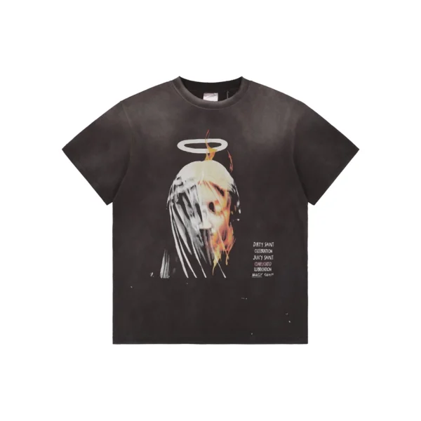 Saint Michael Veiled Angel Graphic T-Shirt Front view