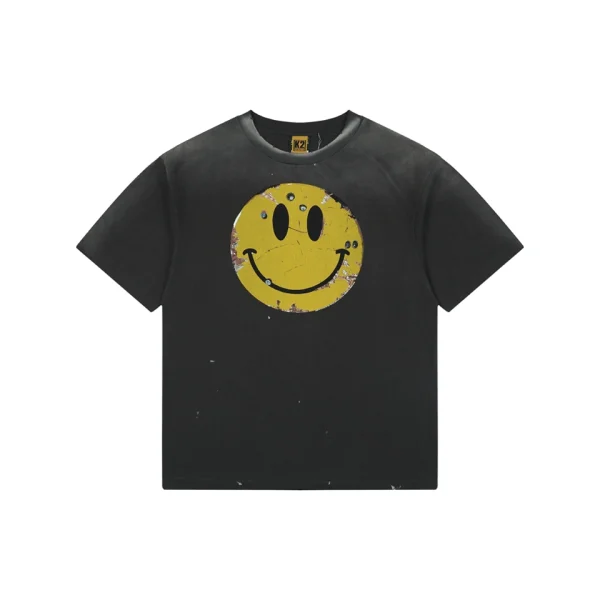 Saint Michael Vintage Smiley Distressed T-Shirt Front view