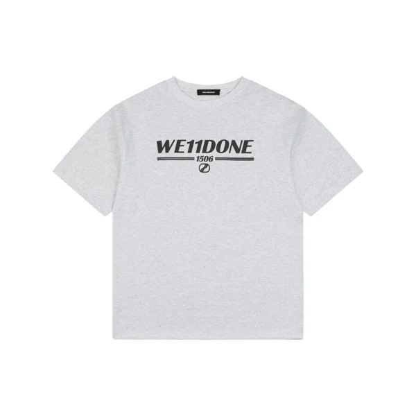 We11done 1506 Logo Print T-Shirt Grey