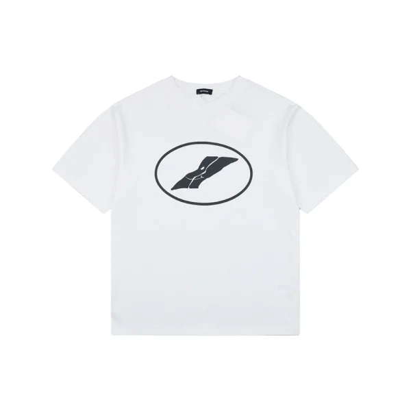 We11done Circle Logo Graphic T-Shirt White Front view