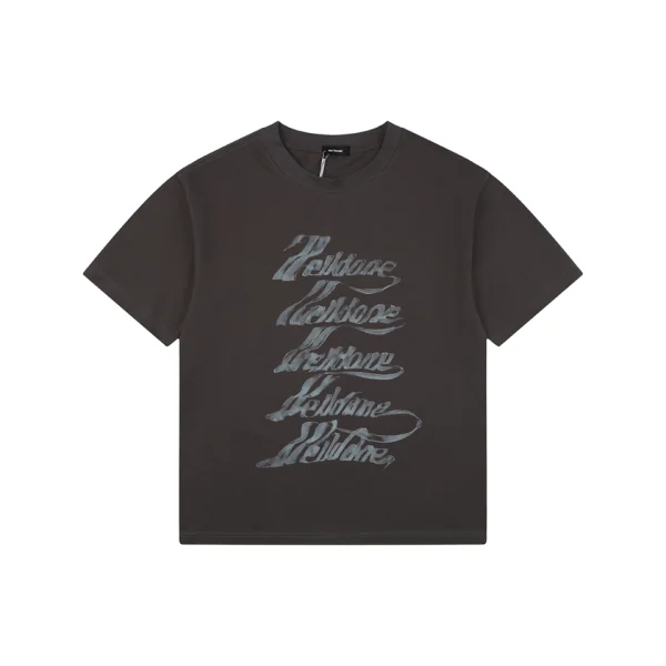We11done Five-Line Script Logo T-Shirt Black Front view