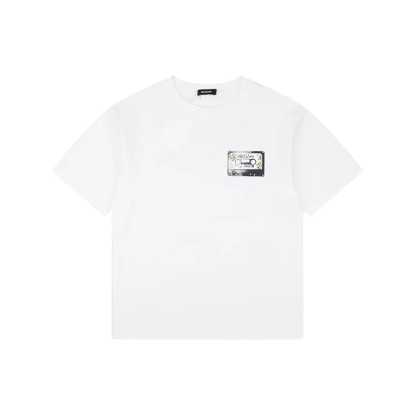 We11done Hand-Drawn Cassette Graphic T-Shirt White Front view