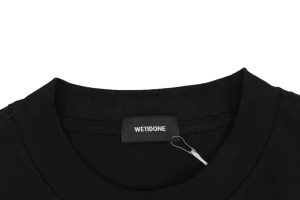 We11done Necklace Graphic T-Shirt Black Collar