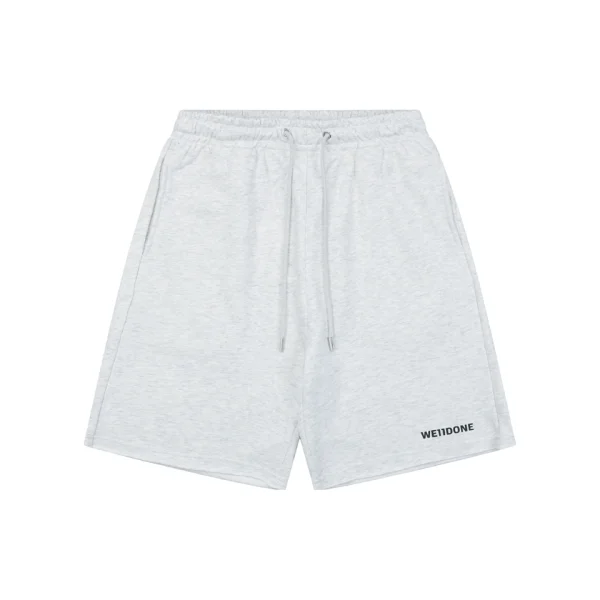 We11done Small Logo Sweat Shorts White Front view
