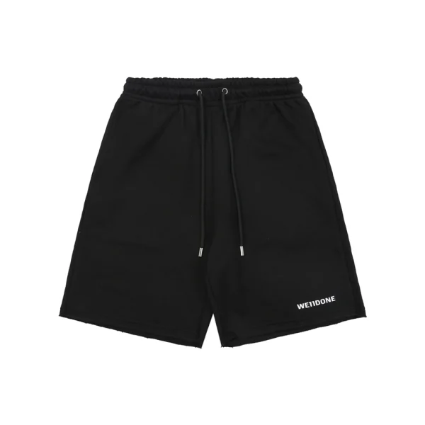 We11done Small Logo Sweat Shorts Black Front view