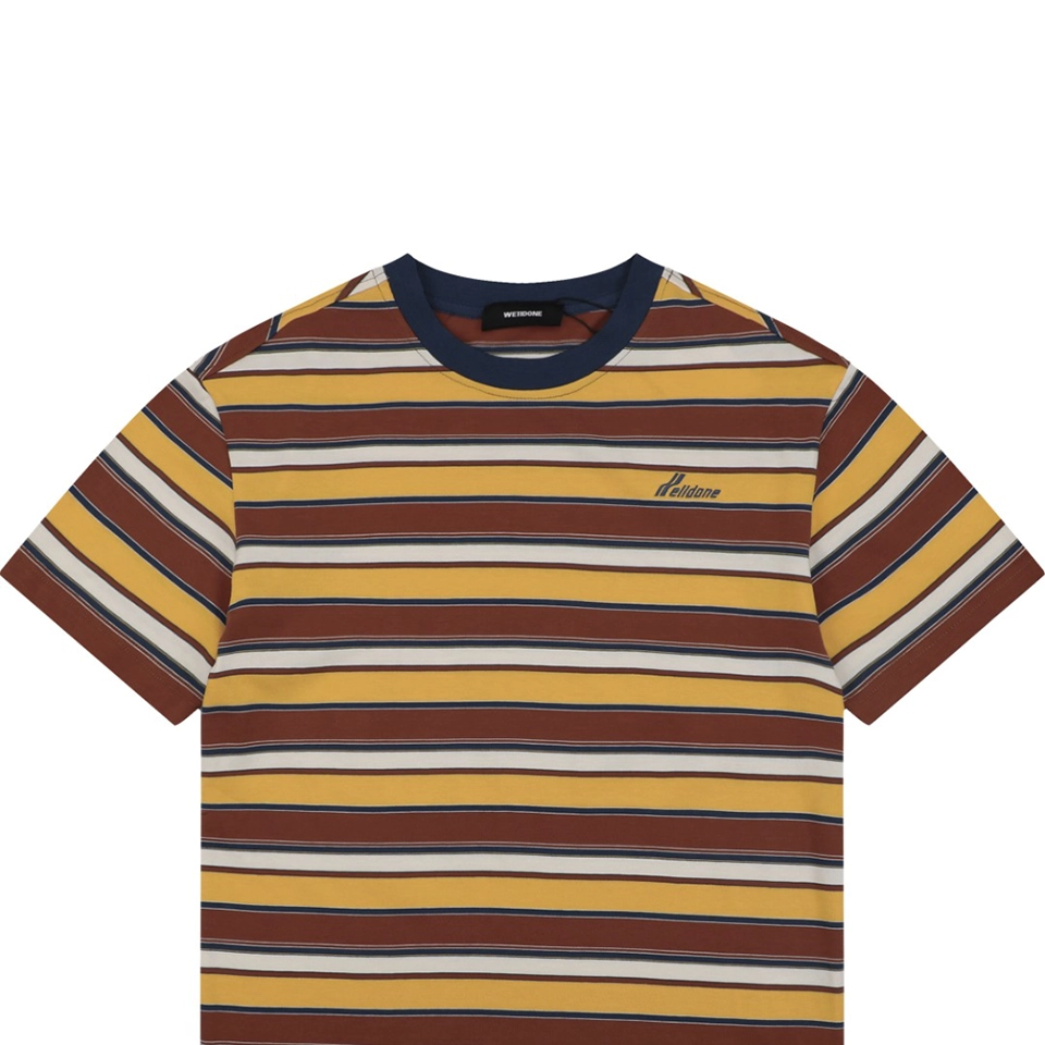 We11done Vintage Stripe Embroidered Heavyweight T-Shirt