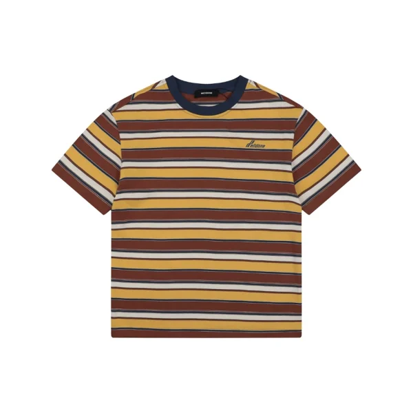 We11done Vintage Stripe Embroidered Heavyweight T-Shirt Front view