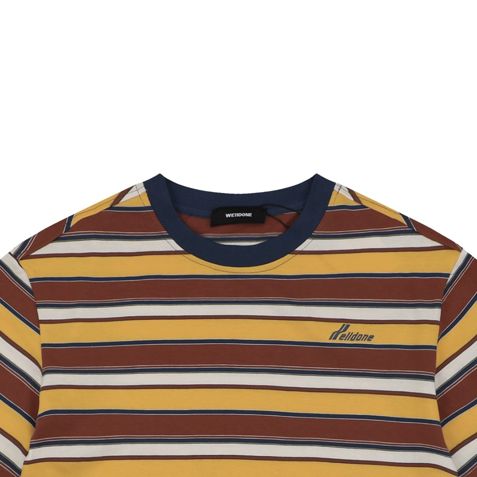 We11done Vintage Stripe Embroidered Heavyweight T-Shirt