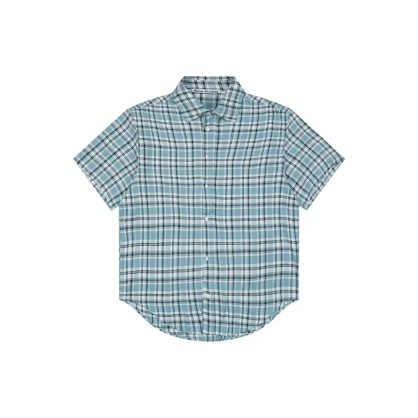 Acne Studios Blue Plaid T-Shirt Front view