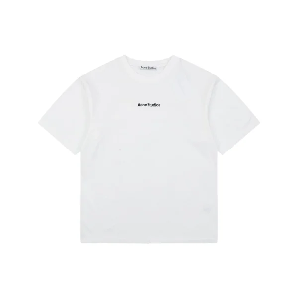 Acne Studios Embroidered Logo Patchwork T-Shirt White Front view