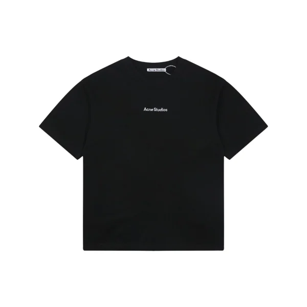 Acne Studios Embroidered Logo Patchwork T-Shirt Black Front view