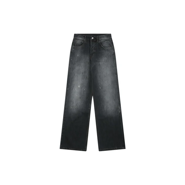 Acne Studios Paint Splatter Washed Wide-Leg Jeans Front view